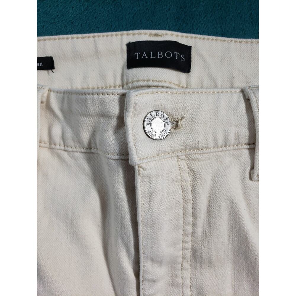 Talbots Jeans Size 6 Womens White Stretch Pants Denim Mid Rise Slim Ankle - Picture 6 of 12